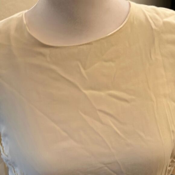 Asos Women's 8 Pleat Side Midi Dress Ivory Cream Modest With Detachable Slip New - Picture 7 of 14